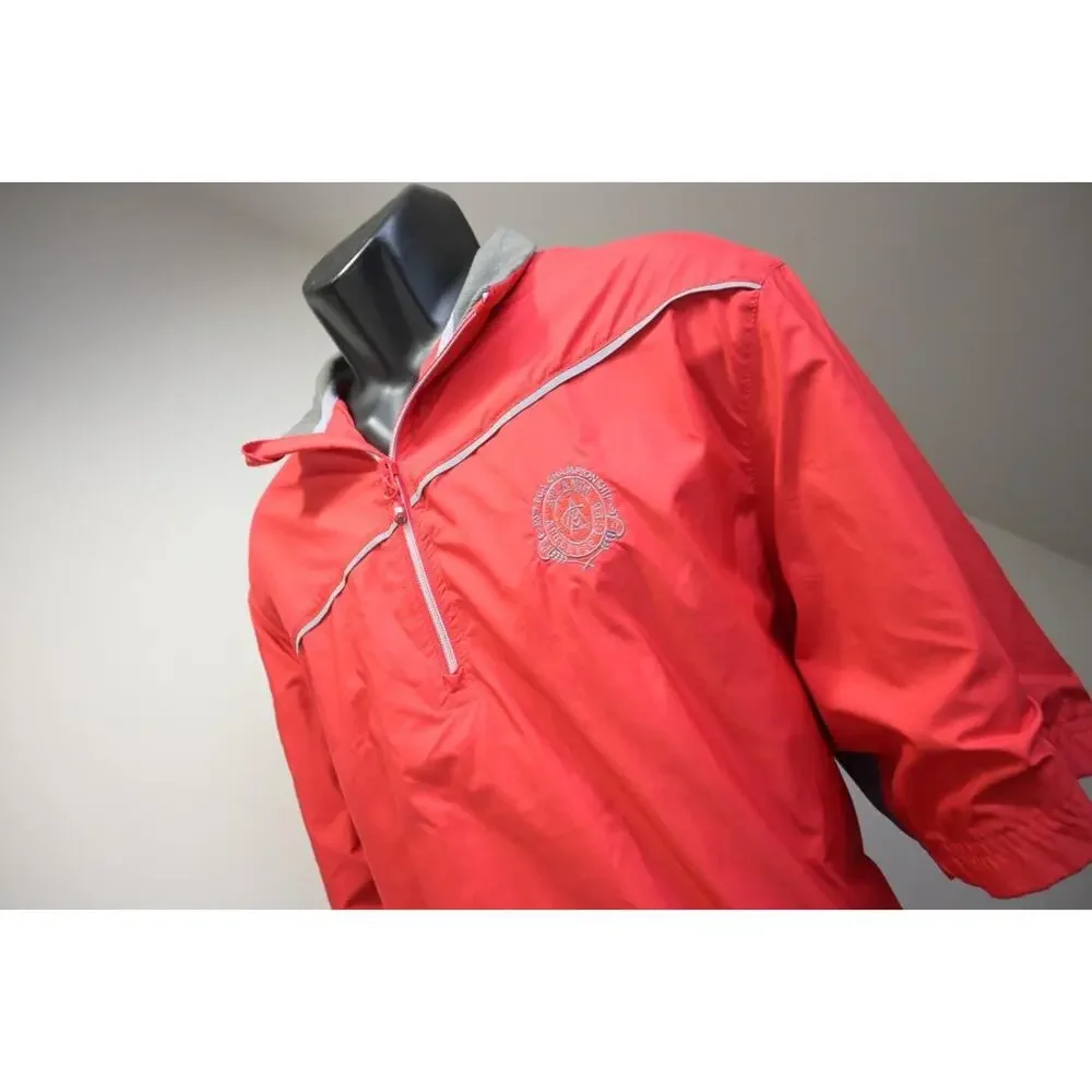 Sunice Golf 1/4 Zip Windbreaker Jacket Pull Over Red Short Sleeve Mens‎ Sz XL